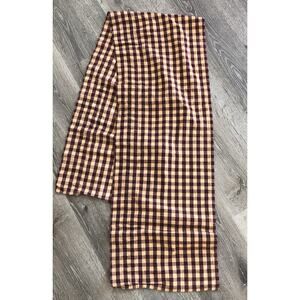 Country Primitive Burgundy Gingham Check Farmhouse Set Of 4 Valances 72x14 READ